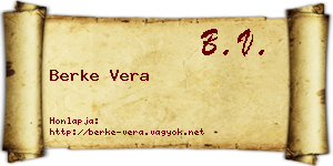 Berke Vera névjegykártya